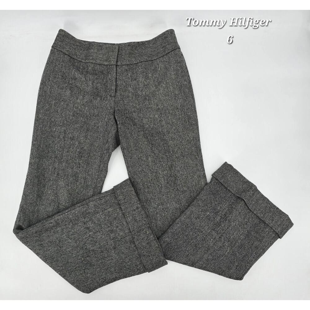 Tommy Hilfiger Academia Gray Tweed Wool-Blend Dress Pants – Women’s Size 6